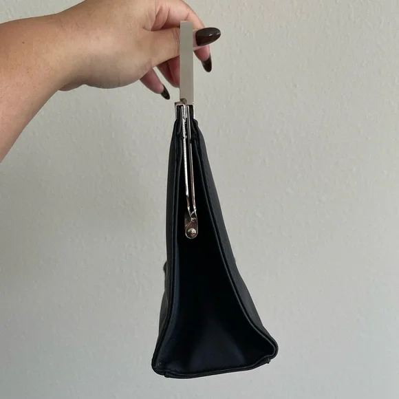 Chic Black Clutch with Silver Accents - Picture 3 of 6
